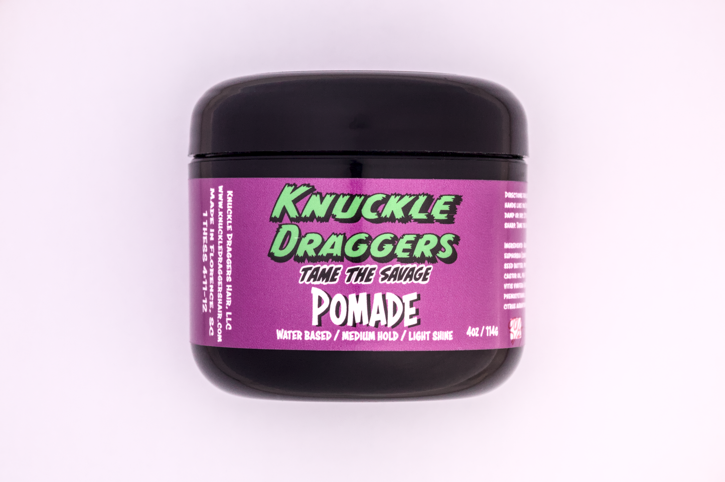 Water Based Pomade-Medium to strong hold, natural to light shine.